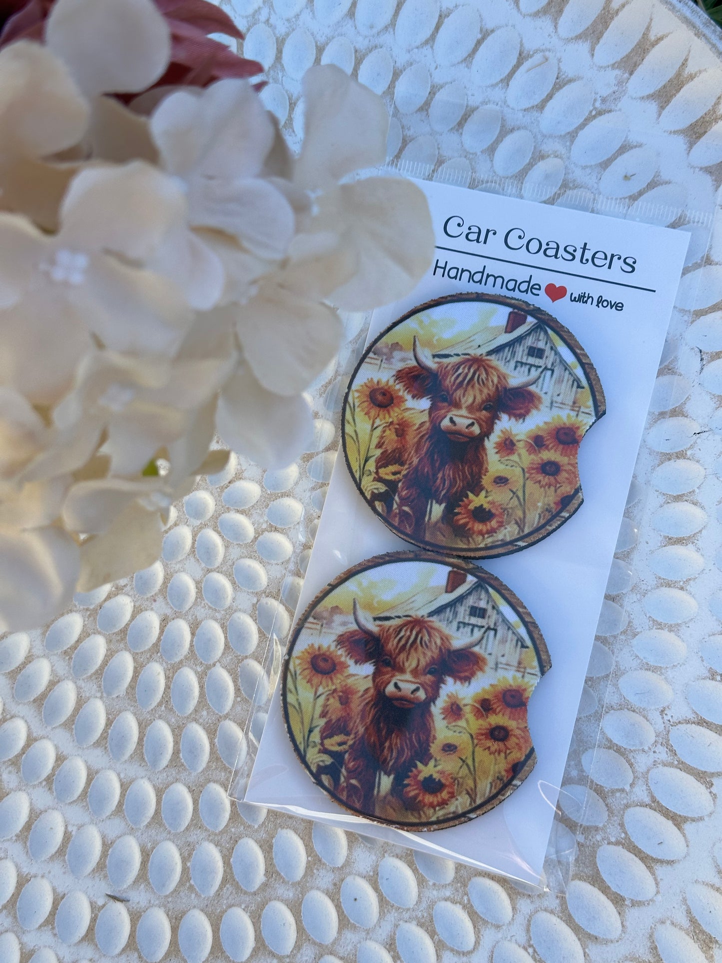 Highland Sunflower Car Coaster